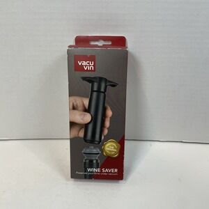 Vacu Vin Wine Saver Vacuum Pump with 2 Stoppers‎ Black Original Preserver